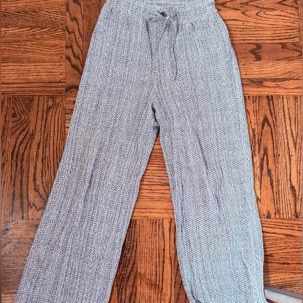 Zara Black and White Textured Trousers